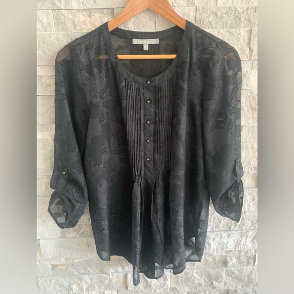 Daniel Rainn Flowy Black Blouse - Picture 1 of 6